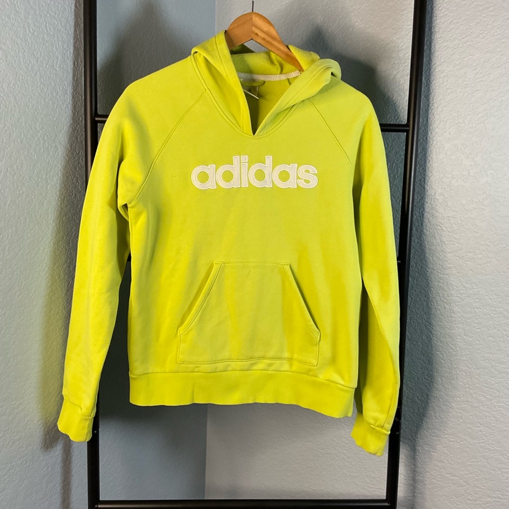 Adidas women's Lime Green pullover Hoodie size medium